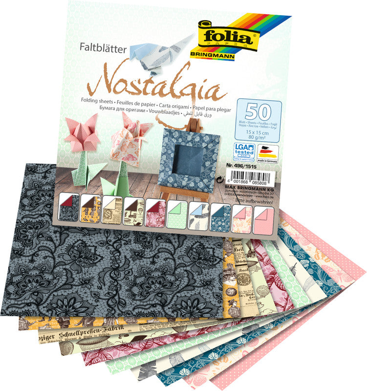 Folia Faltblätter – 150 × 150 mm – 80 g/m² – sortiert – 50 Blatt