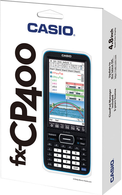 Casio Grafikrechner ClassPad II FX-CP400 – 25-stellig, LC, Statistik/Finanz, Batterie, Schwarz