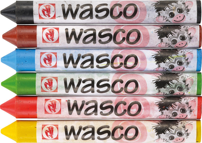 Wasco Wachsmalkreiden – Set – 6 Farben, für dunkles Papier