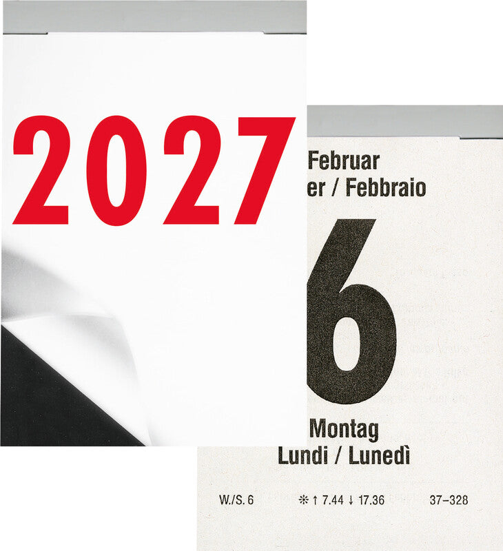 Biella Abreisskalender 1 Tag/Blatt – dreisprachig D/F/I – 2027 – 6,5 × 9,8 cm