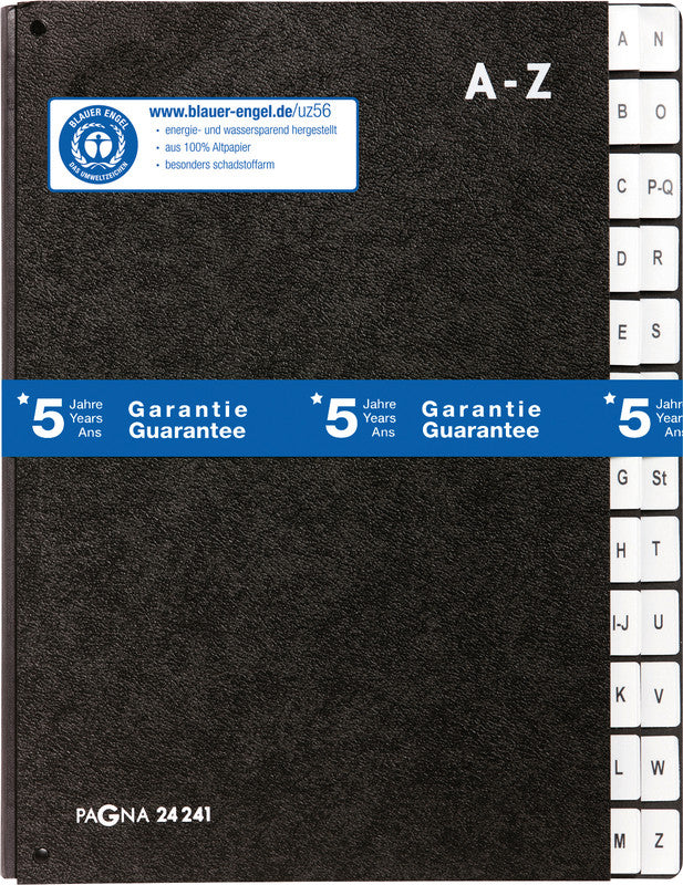Pagna Sammelmappe für A4, Karton, schwarz, mit Leinwandrücken