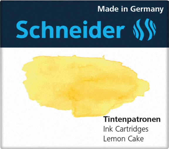 Schneider Schreibgeräte Schneider Tintenpatronen Pastell – Gelb, geruchsarm, 6 Stk.