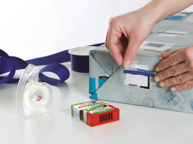 tesa Handabroller Easy Cut – für Rollenbreite bis 19 mm, für Bandlänge bis 33 m, für Kern 1", Metallmesser