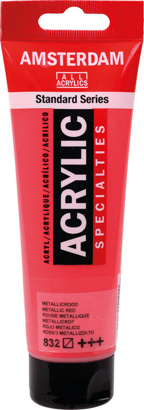 Royal Talens Amsterdam – Acrylic Standard – Acrylfarbe – Rot Metallic, 120 ml