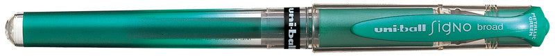 Uni-Ball Signo broad – Tintenroller, dokumentenecht, mit Kappe, 0,6 mm, grün metallic