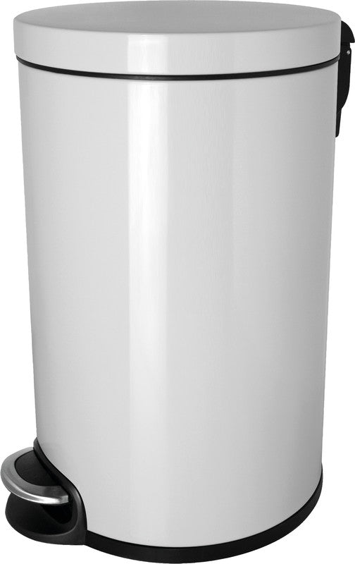 Helit Papierkorb the silent – 12 l – Stahl, weiss – Ø 245 × H 405 mm