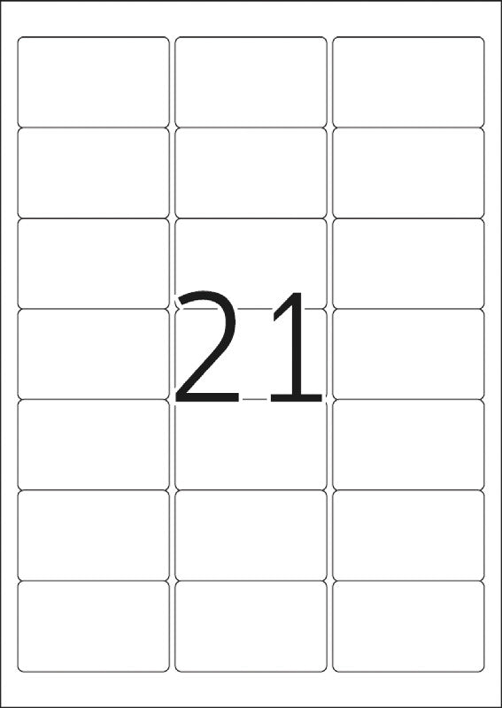 HERMA Adressetiketten, 63,5 mm × 38,1 mm, weiss, Papier, permanent, 25 Blätter (525 Etiketten)
