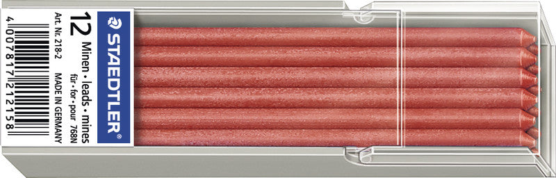 Staedtler Minen Lumocolor omnichrom 218 für Lumocolor omnichrom 768 – rot, 3 mm, 12 Stk.