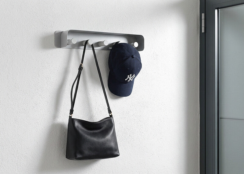 Durable Wandgarderobe 5 Haken – Aluminium – Grau – 500 × 59 × 42 mm