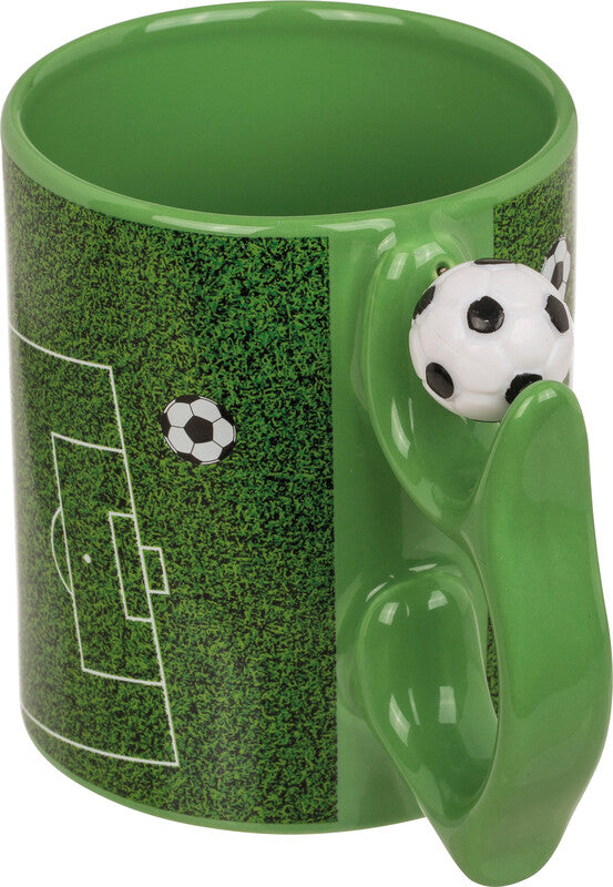 Out oft the blue Out of the Blue Tasse mit Fussball am Griff – 350 ml, Steingut, Mehrfarbig