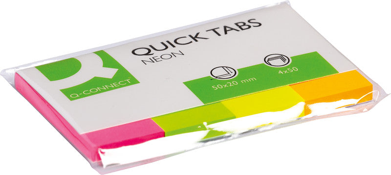 Q-Connect Seitenmarker – 20×50 mm – sortiert, 4×50 Stück, FSC