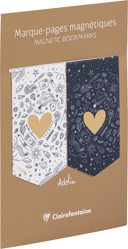 Clairefontaine Adolie Lesezeichen – Karton, 15,5 × 10,5 cm, sortiert, 2er-Pack
