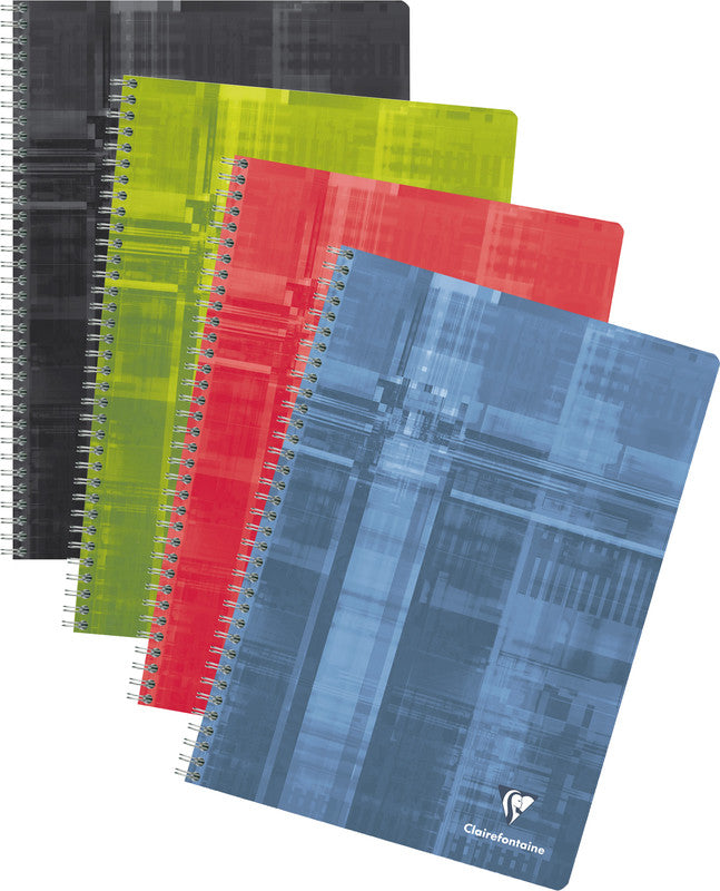 Clairefontaine Spiralblock A4, liniert (séyès 8 × 3 mm), 90 Blatt, 90 g/m² – farbig sortiert