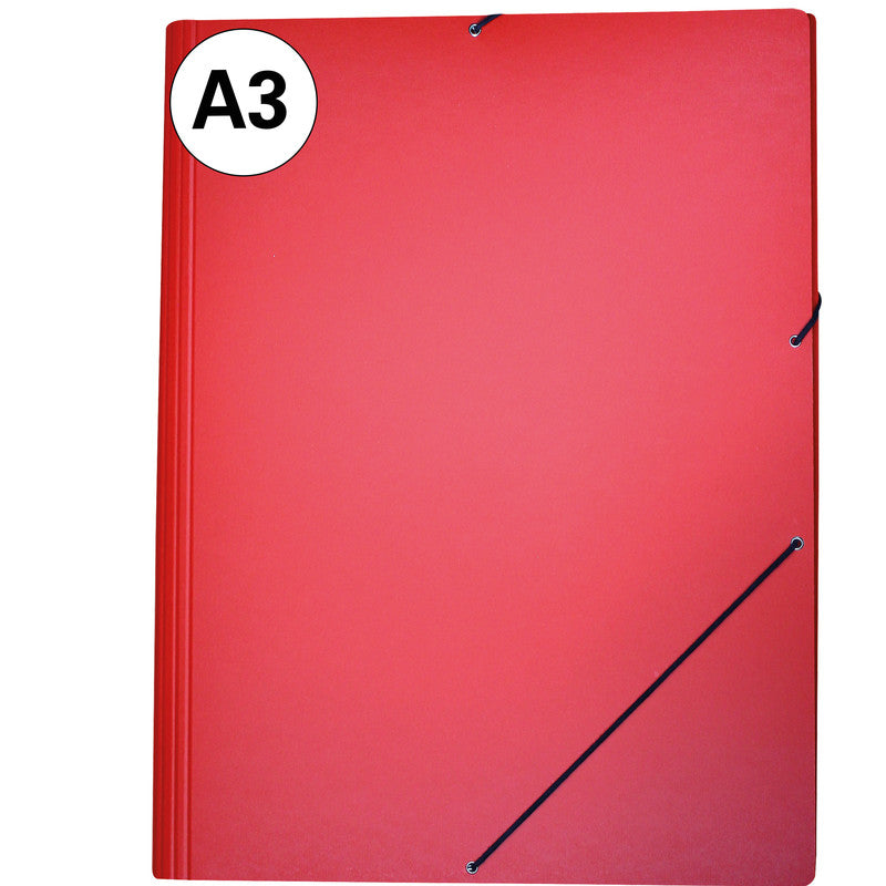 EROLA Sammelmappe für A3, Karton, Rot, mit Gummizug