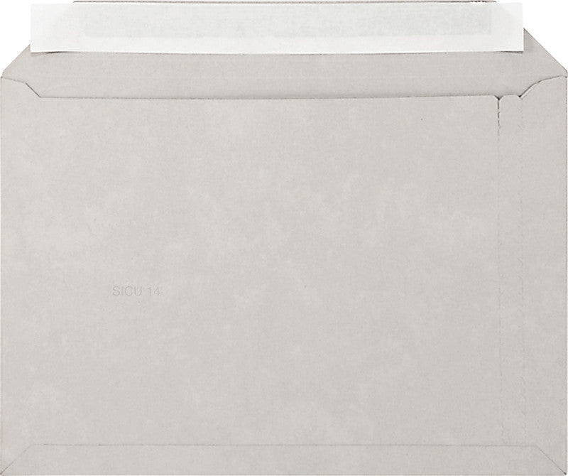 Swiss pac Karton-Versandtasche – 148 × 210 × 15 mm, Öffnung Langseite, Karton, Weiss, Selbstklebend, Aufreisssp
