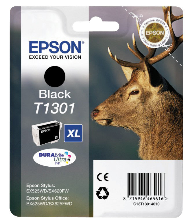 Epson Tintenpatrone T1301, Schwarz, 945 Seiten – für Tintenstrahldrucker/Multifunktionsgeräte