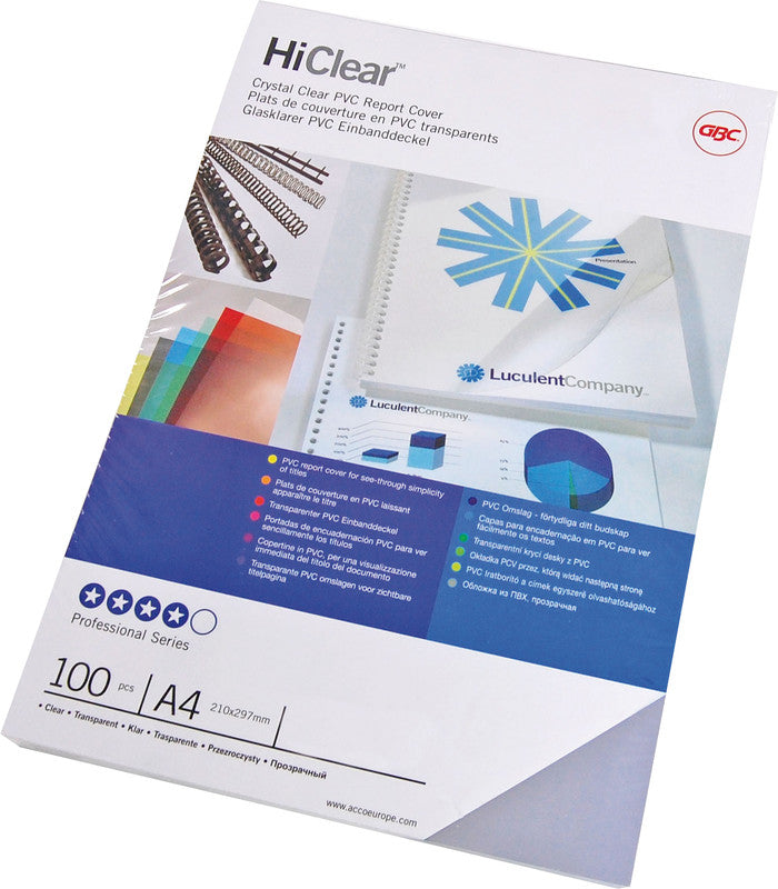 GBC Einbandfolien – für A4 – transparent, Kunststoff – 100 Stk.