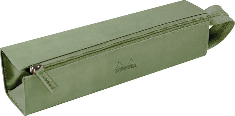 Rhodia Etui Schlamperetui, leer – grün céladon – Kunstleder – 23 × 5 × 5 cm