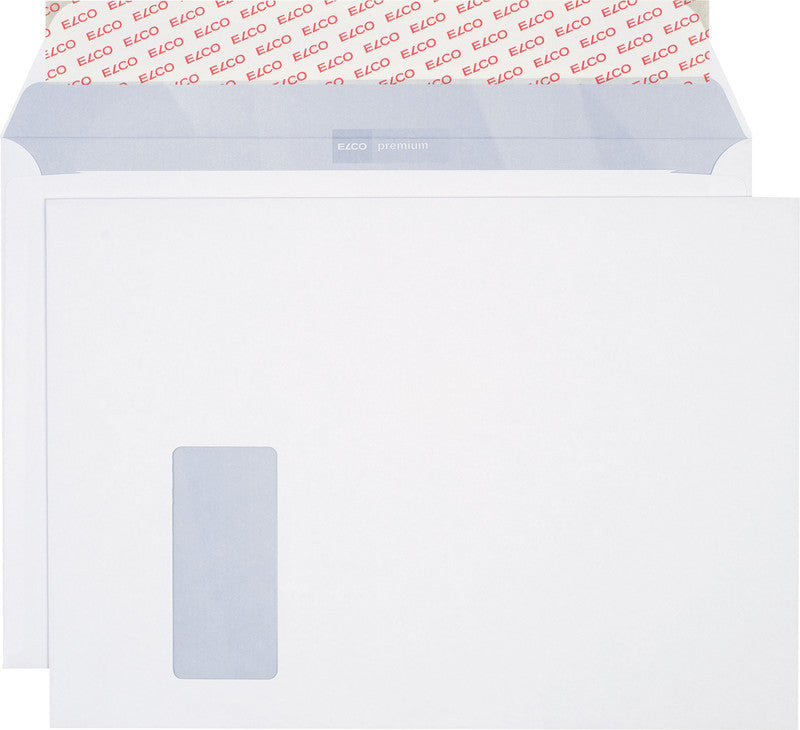 Elco Couvert C4, Fenster links, Haftklebung, hochweiss, 120 g/m², mit Innendruck – 250 Stk.