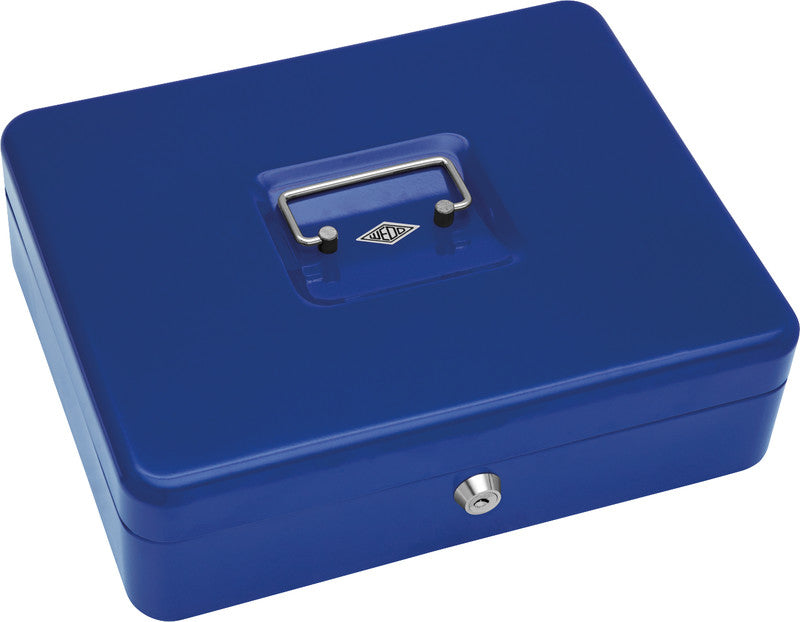 Wedo Geldkassette – mit Schlüssel – 30 × 24 × 9 cm – Blau – Stahl