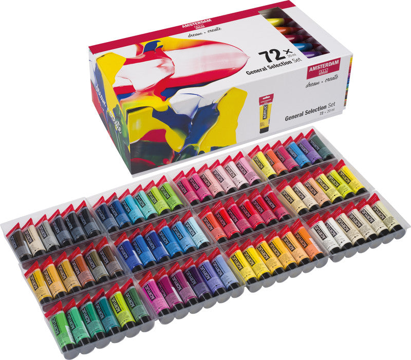 Royal Talens Amsterdam – Acryl Standard – Acrylfarbe – Set – 72 Farben, 72 × 20 ml