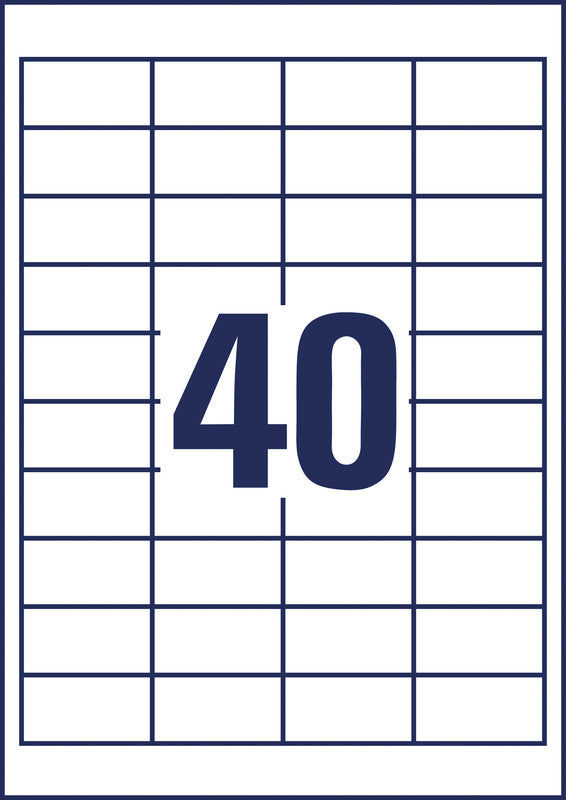 Avery Druckeretiketten, 49 mm × 25 mm, weiss, Papier, permanent, 100 Blatt