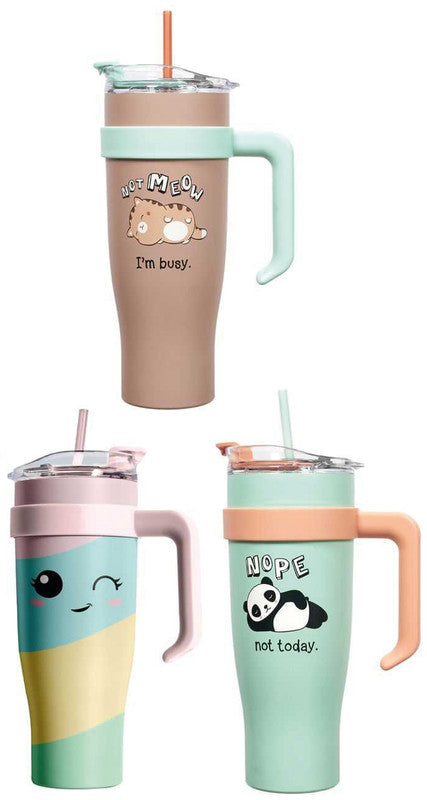 Trinkbecher – 1,2 l, 15,5 × 10,5 × 27,0 cm, Edelstahl, mit Drehverschluss, auslaufsicher
