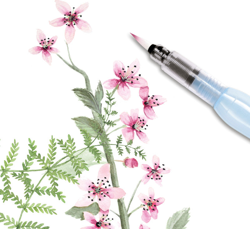 Pentel Wassertankpinsel – Blau, Kunststoff, Nylonspitze, Länge 155 mm, 1er-Pack, befüllbarer Wassertank