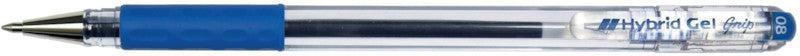 Pentel Hybrid Gel Grip Gelschreiber – Blau, 0,8 mm, wasserfest, lichtbeständig, für dunkles Papier, Kappe
