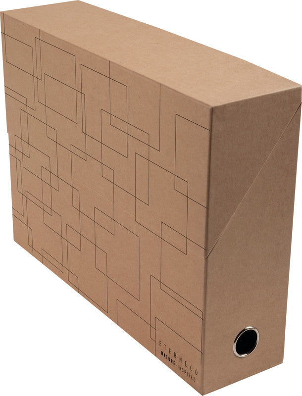 Exacompta Archivschachtel A4 – mit Griffloch, mit verstärktem Klappdeckel, 330 × 250 × 90 mm, braun, Karton