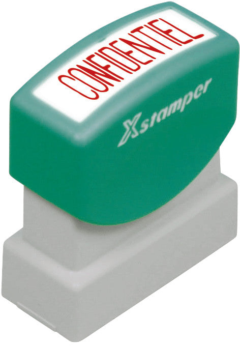 X-stamper Motivstempel – Motiv: Confidentiel (Französisch), selbstfärbend, Kunststoff, 13 × 42 mm