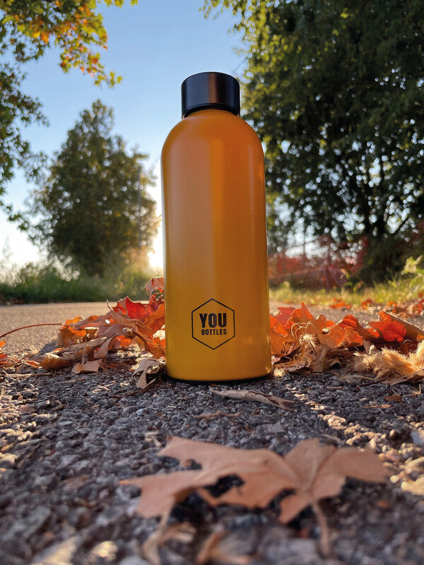Youbottles Trinkflasche Dual – 5 dl – Edelstahl, isoliert, Schraubverschluss – Monochrome Orange
