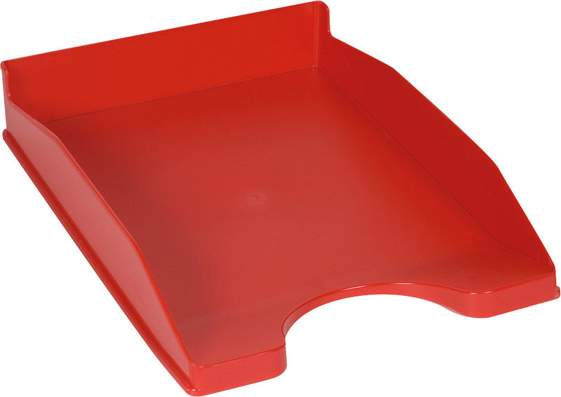 Q-CONNECT Briefkorb – mit Griffausschnitt, mit Beschriftungsfeld, matt, rot, B 255 × H 60 × T 345 mm