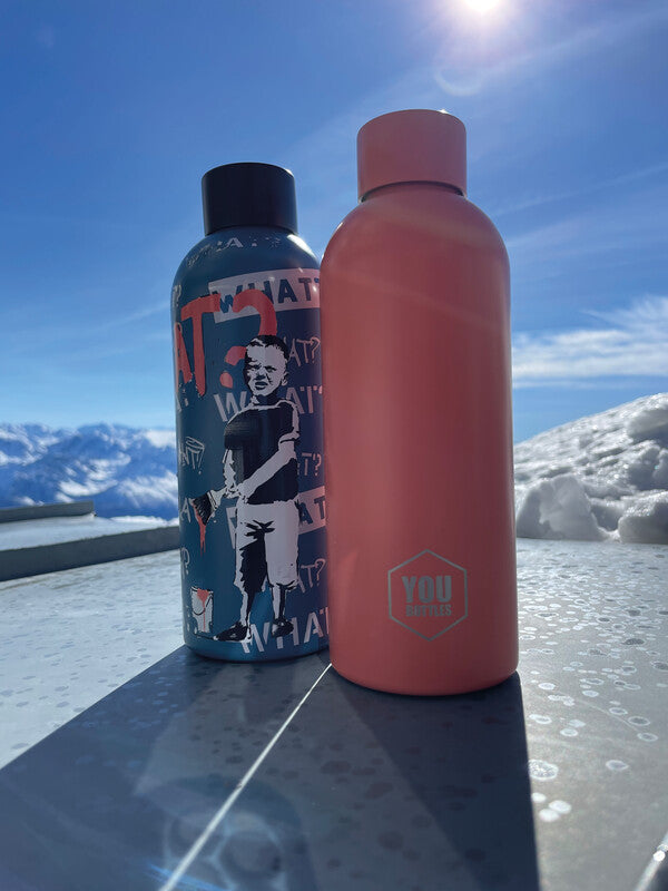Youbottles Trinkflasche Dual – 5 dl – Edelstahl, isoliert, Schraubverschluss – Pastellrosa
