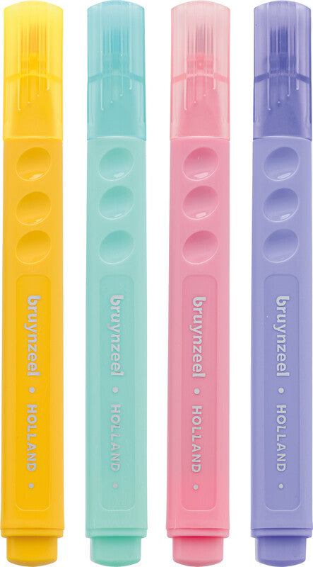 Bruynzeel Textmarker Set 4 Farben Pastell – Keilspitze