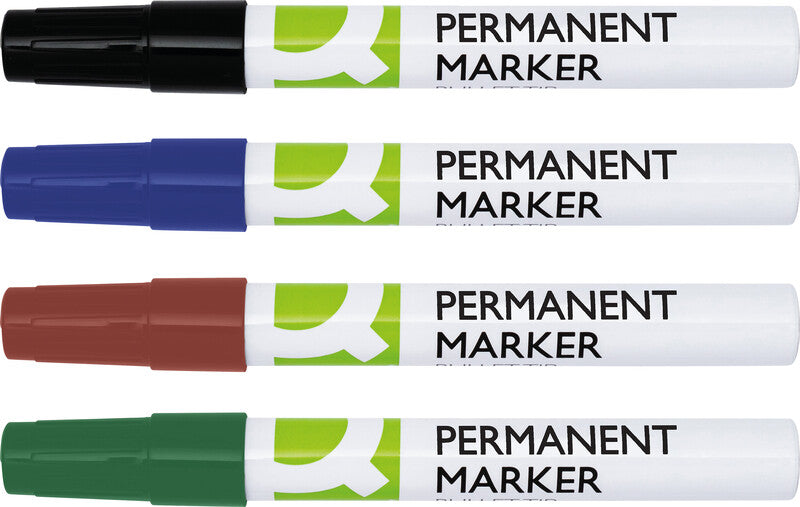 Q-connect Permanent Marker – sortiert, 4er Set