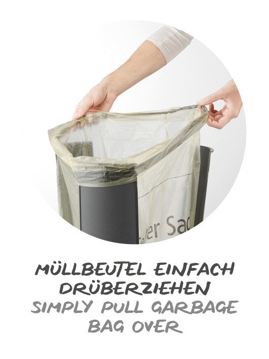 Rotho Abfallcontainer – 50 l, mit Deckel – Kunststoff, Anthrazit – B × H × T 400 × 621 × 400 mm