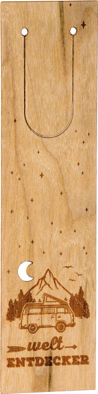 Brunnen Verlag wood-art Lesezeichen – Kirschholz, 15 × 4 cm, sortiert, handgemacht, eingelasert