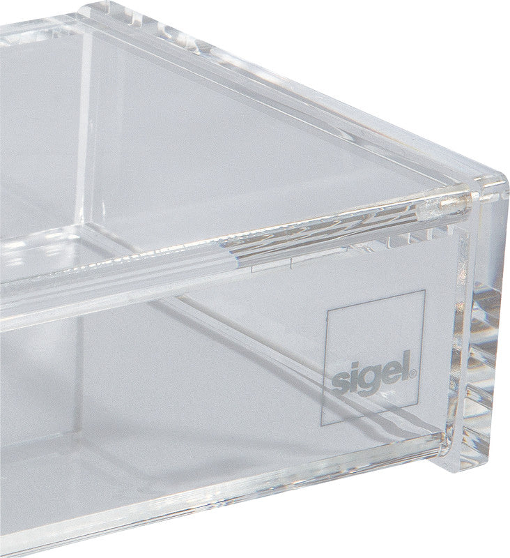 Sigel Stiftschlaufe – Acryl, Transparent, 100 × 30 mm – für Visitenkarten bis 90 × 58 mm