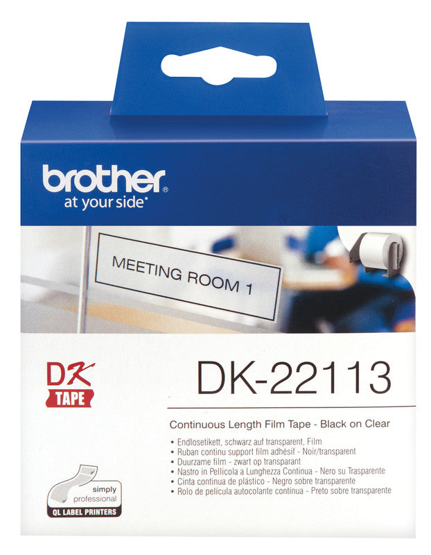Brother Endlos-Etiketten DK, 62 mm × 15,2 m, transparent, Kunststoff, permanent