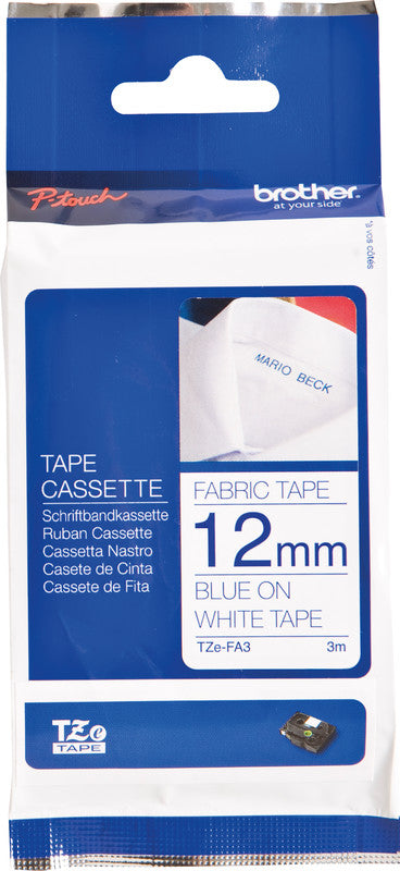 Brother Textilband – 12 mm × 3 m, weiss, blau