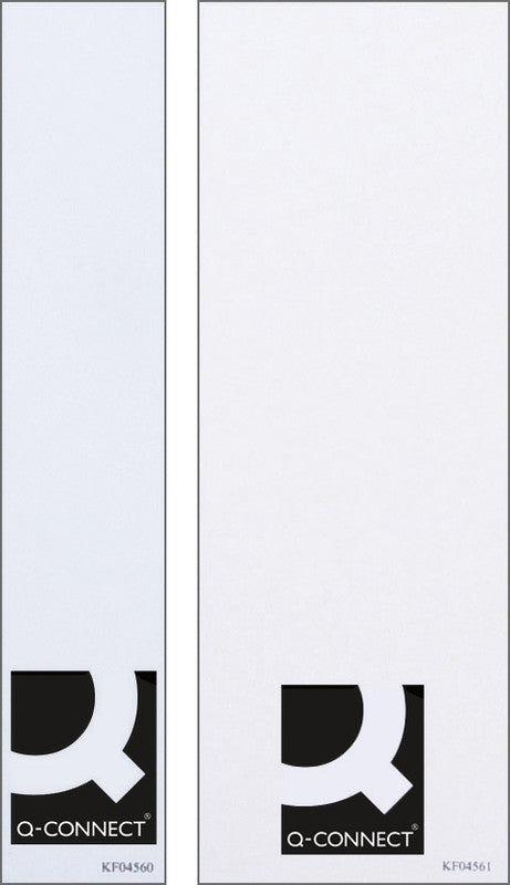 Q-connect Ordner-Rückenschilder 27 × 145 mm – für 40 mm Rücken – 25er-Pack – Weiss, blickdicht