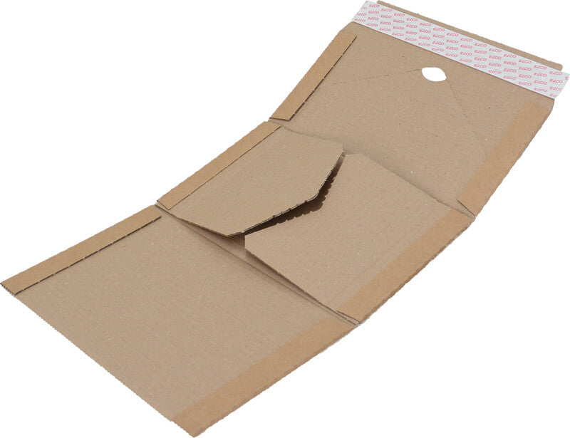 Elco Versandverpackung, höhenvariabel, braun – 217 × 155 × 20-60 mm
