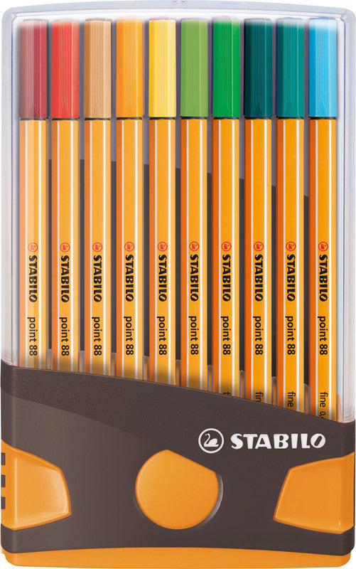 STABILO Fineliner – 20er-Set – 0,4 mm – 20 Farben, sortiert