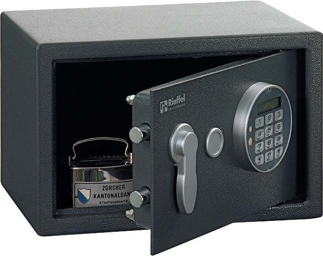 Rieffel Tresor – mit Elektronikschloss, Stahl, dunkelgrau, 310 × 200 × 200 mm