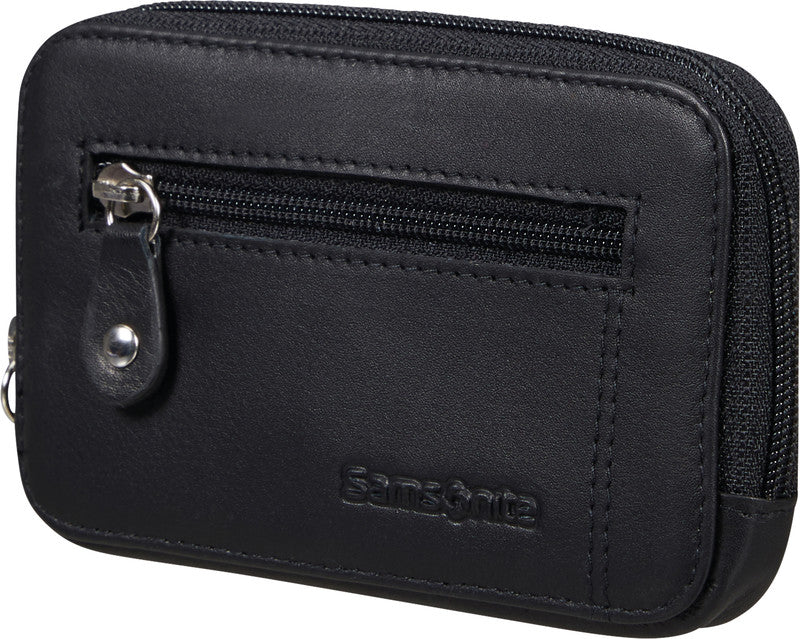 Samsonite ATTACK 2 SLG Schlüsselanhänger – schwarz, Leder, B 116 × H 70 × T 15 mm, Reissverschluss
