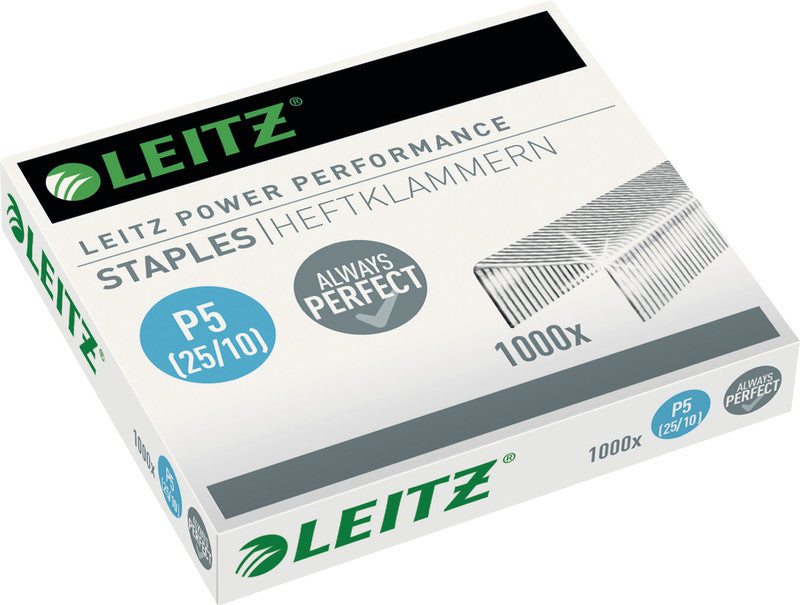 Leitz Heftklammern 25/10 – verzinkt, Metall, silber – 1000 Stk.