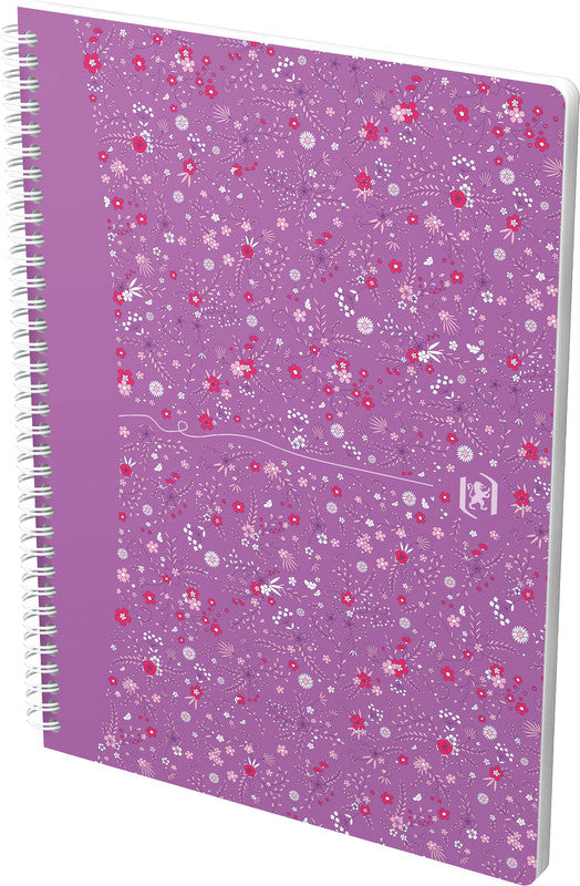 Oxford Collegeblock, Spiralbindung, Softcover, 60 Blatt, perforiert, 90 g/m² – floral, für SCRIBZEE App