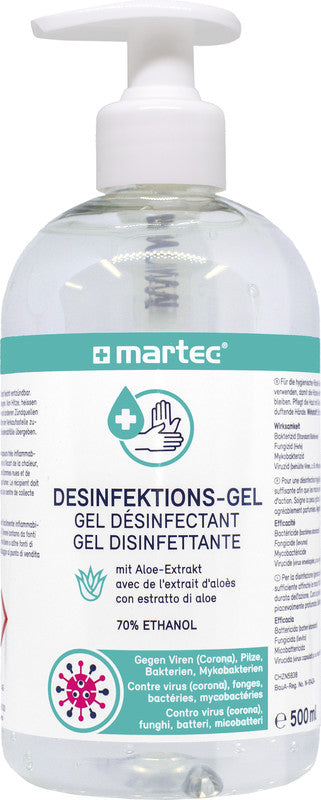 MARTEC Desinfektionsgel – Kunststoff, Weiss, 50 × 100 × 30 mm, 80 ml, Hautverträglich