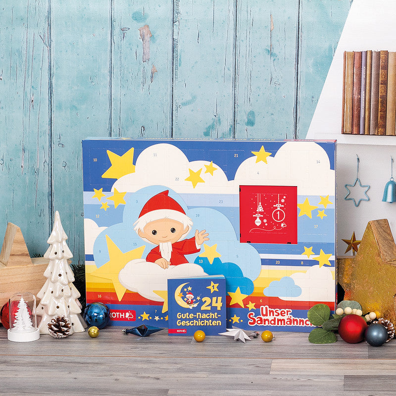 Roth Adventskalender Schlaf schön, Karton, sortiert, 45 × 34 cm, mit Nachtleuchtstickern